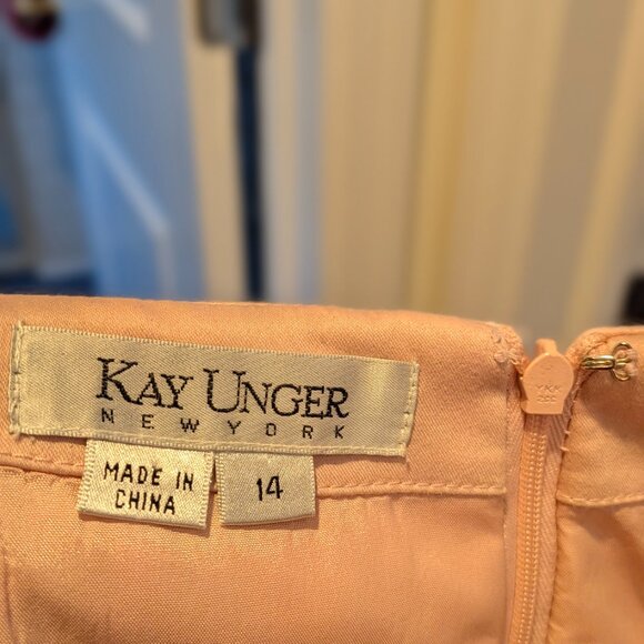 Vintage "Kay Unger New York" Strapless Silk-Blend Floral Fit & Flare Cocktail Dr - Picture 2 of 4